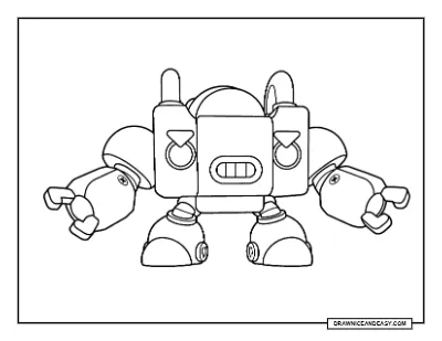 Mecha Meg Brawl Stars Coloring Page – Free Printable PDF coloring page preview