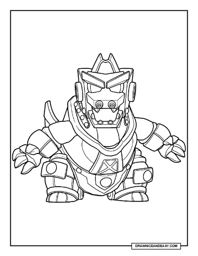MechaGodzilla Frank Brawl Stars Coloring Page – Free Printable PDF coloring page preview