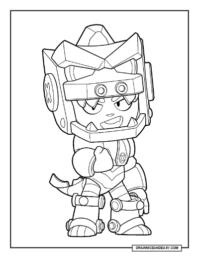 MechaGodzilla Nita Brawl Stars Coloring Page – Free Printable PDF coloring page preview