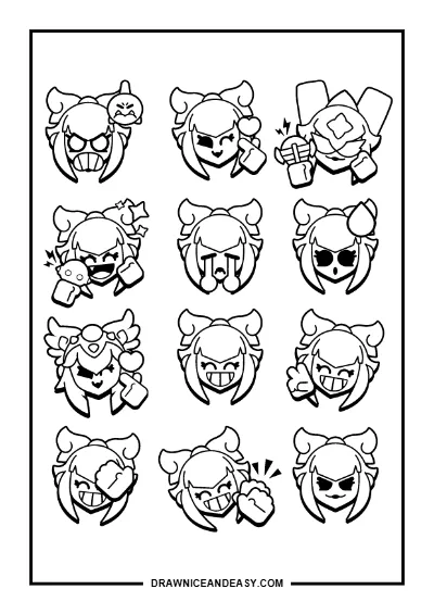 Melodie Pins Brawl Stars Coloring Page – Free Printable PDF coloring page preview