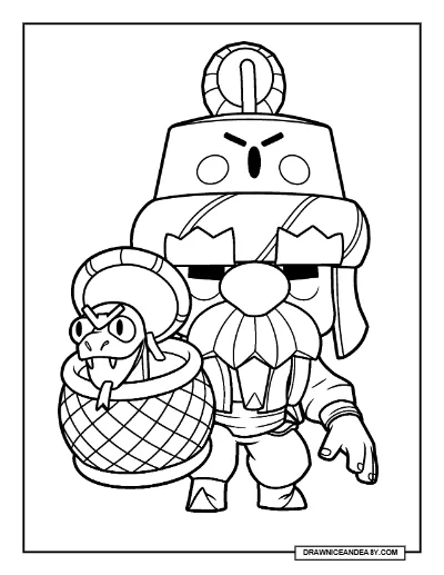 Merchant Gale Brawl Stars Coloring Page – Free Printable PDF coloring page preview