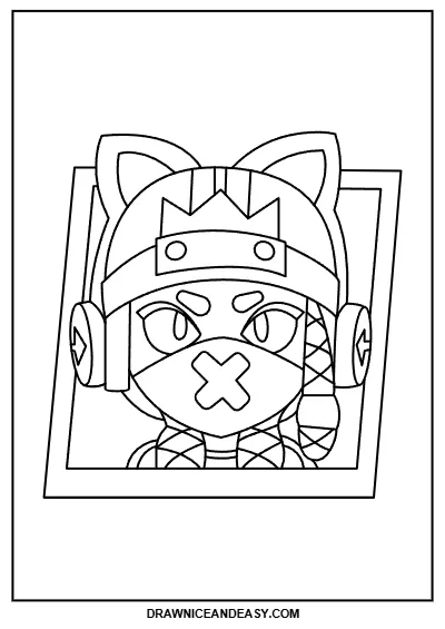 Mina Skin Icon Brawl Stars Coloring Page – Free PDF Download coloring page preview