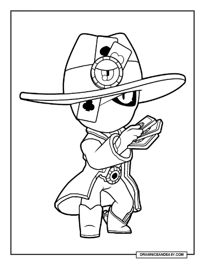 Misfortune Tara Brawl Stars Coloring Page – Free Printable PDF coloring page preview