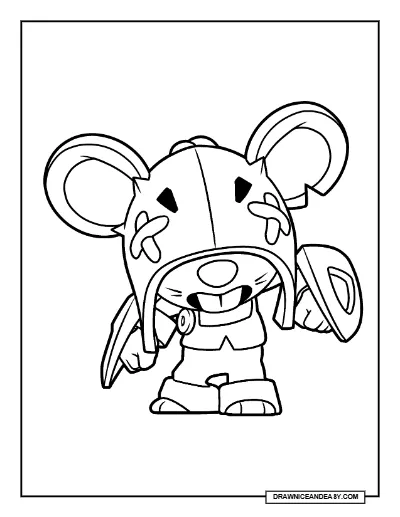Moe Brawl Stars Coloring Page – Free Printable PDF coloring page preview