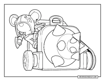 Moe Driller Brawl Stars Coloring Page – Free Printable PDF coloring page preview