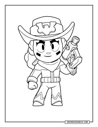 Monster Truck Meg Brawl Stars Coloring Page – Free Printable PDF coloring page preview