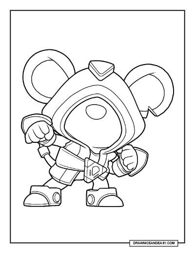 Moon Driller Moe Alt Brawl Stars Coloring Page – Free Printable PDF coloring page preview