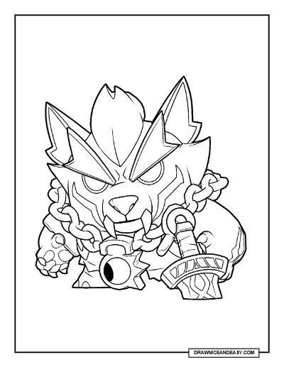 Mork Fenrir Buzz Brawl Stars Coloring Page – Free Printable PDF coloring page preview