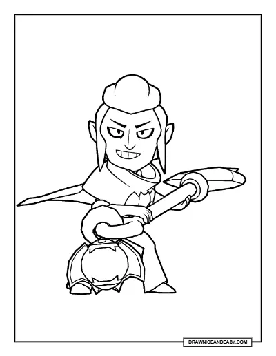 Mortis Brawl Stars Coloring Page – Free Printable PDF coloring page preview
