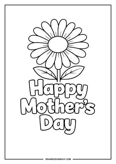 Mother's Day Coloring Pages for Preschool Free Printable PDF coloring page preview
