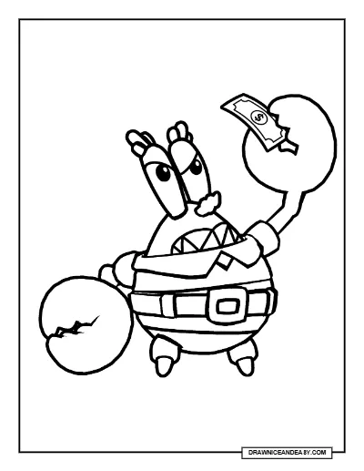 Mr Krabs Tick Brawl Stars Coloring Page – Free Printable PDF coloring page preview