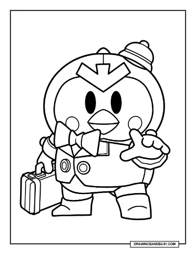 Mr. P Brawl Stars Coloring Page – Free Printable PDF coloring page preview