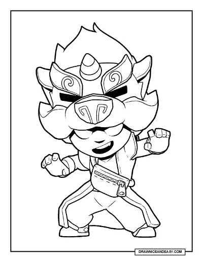 Nian Nita Brawl Stars Coloring Page – Free Printable PDF coloring page preview