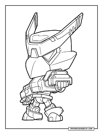 Night Mecha Crow Brawl Stars Coloring Page – Dark Mecha Skin Printable coloring page preview