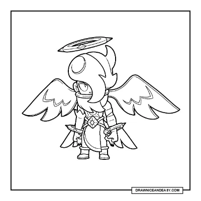 Nightbringer Edgar Brawl Stars Coloring Page – Dark Gothic Skin Printable coloring page preview