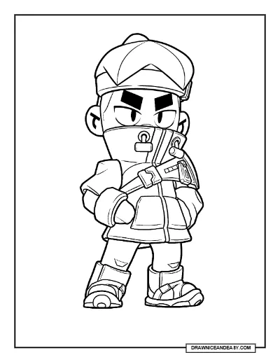 Octo Fang Brawl Stars Coloring Page – Free Printable PDF coloring page preview