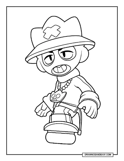Ollie G Brawl Stars Coloring Page – Free Printable PDF coloring page preview