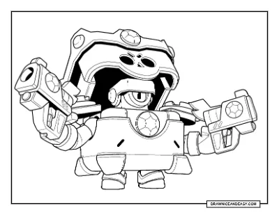 Omega Box Darryl Brawl Stars Coloring Page – Free Printable PDF coloring page preview