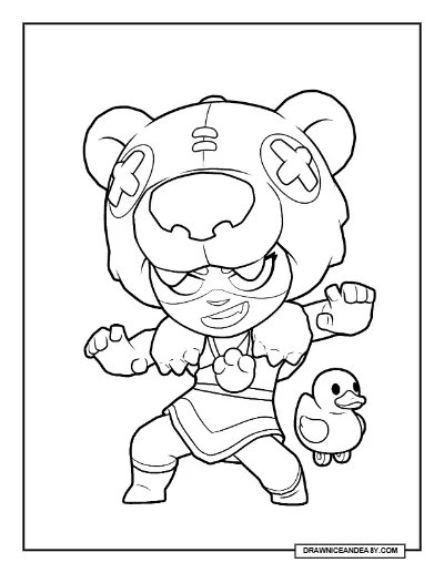 Panda Nita Brawl Stars Coloring Page – Free Printable PDF coloring page preview