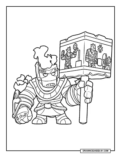 Papyrus Frank Brawl Stars Coloring Page – Free Printable PDF coloring page preview