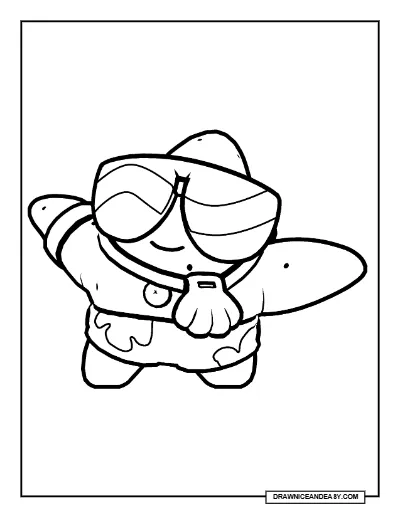 Patrick Buzz Brawl Stars Coloring Page – Free Printable PDF coloring page preview