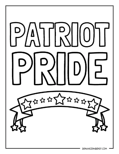 Patriot Pride Ribbon Coloring Page – Free Fourth of July Printable coloring page preview