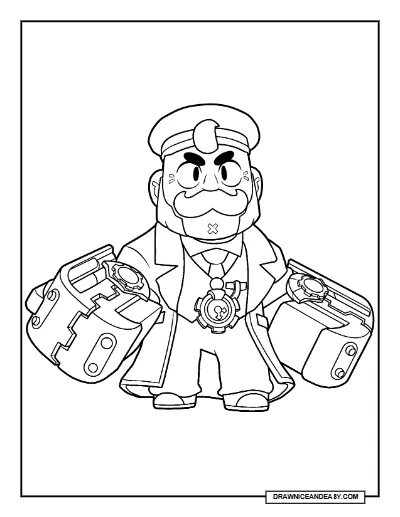 Peaky Sam Brawl Stars Coloring Page – Free Printable PDF coloring page preview