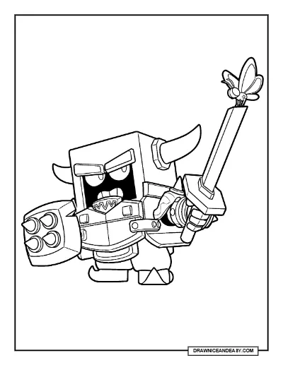 P.E.K.K.A.S.H Brawl Stars Coloring Page – Free Printable PDF coloring page preview