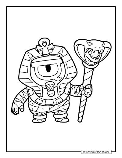 Pharaotis Brawl Stars Coloring Page – Free Printable PDF coloring page preview