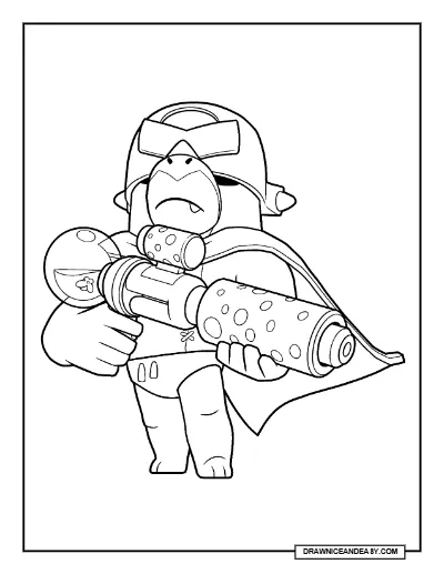 Pierce Happy Brawl Stars Coloring Page – Free Printable PDF coloring page preview