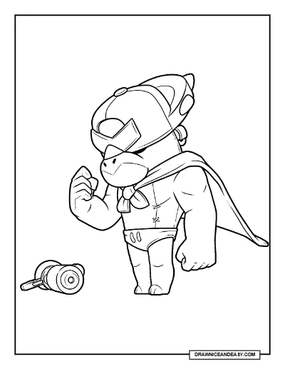 Pierce Sad Brawl Stars Coloring Page – Free Printable PDF coloring page preview