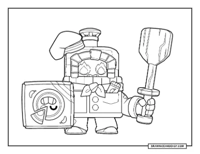 Pizza Oven Ash Brawl Stars Coloring Page – Free Printable PDF coloring page preview