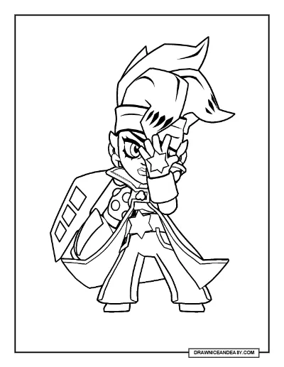 Platinum Maisie Brawl Stars Coloring Page – Free Printable PDF coloring page preview