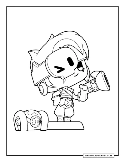 Pop Penny Brawl Stars Coloring Page – Free Printable PDF coloring page preview