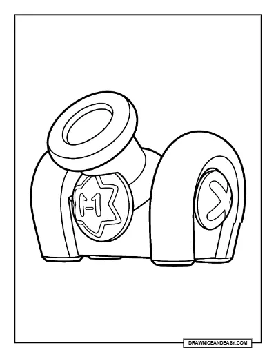 Pop Penny Turret Brawl Stars Coloring Page – Free Printable PDF coloring page preview