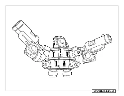 Pop Up Darryl Brawl Stars Coloring Page – Free Printable PDF coloring page preview