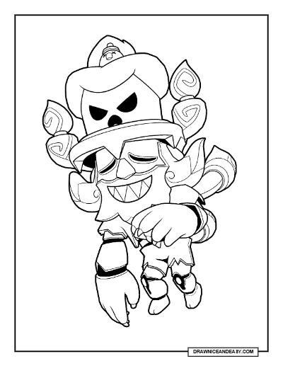 Possessed Dynamike Alt Brawl Stars Coloring Page – Free Printable PDF coloring page preview