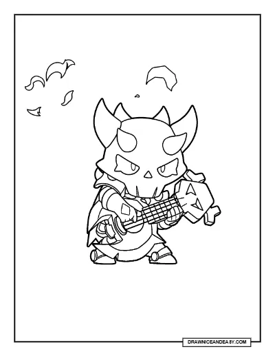 Possessed Poco Brawl Stars Coloring Page – Free Printable PDF coloring page preview