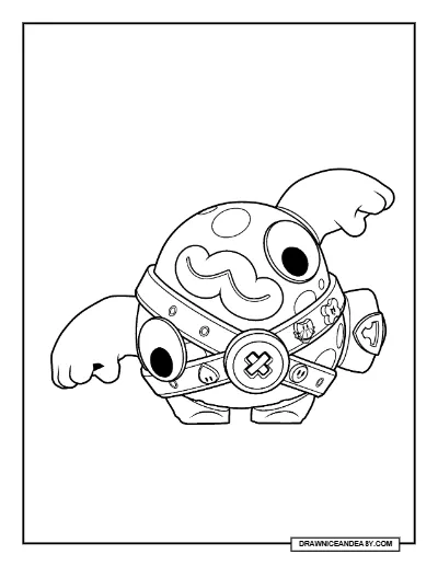 Potato Squeak Brawl Stars Coloring Page – Free Printable PDF coloring page preview