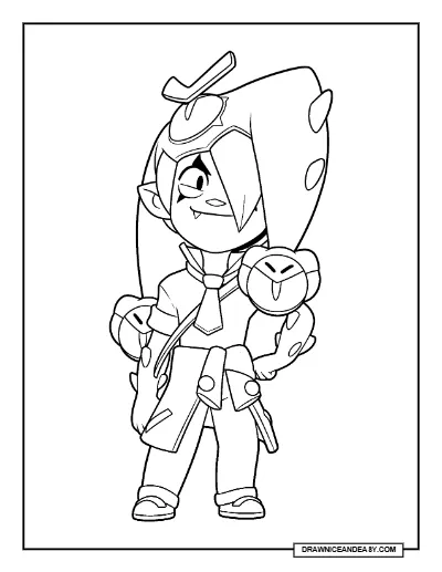Prankster Chester Brawl Stars Coloring Page – Brawl Academy Skin Printable coloring page preview
