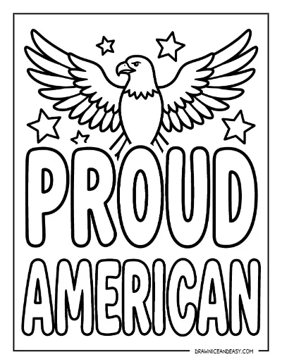 Proud American Majestic Eagle Coloring Page – Free Printable coloring page preview