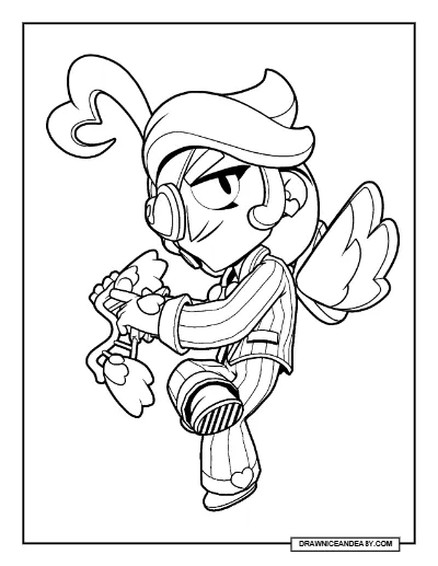 Purple Angelo Brawl Stars Coloring Page – Free Printable PDF coloring page preview