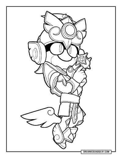 Radiant Larry & Lawrie Brawl Stars Coloring Page – Free Printable PDF coloring page preview