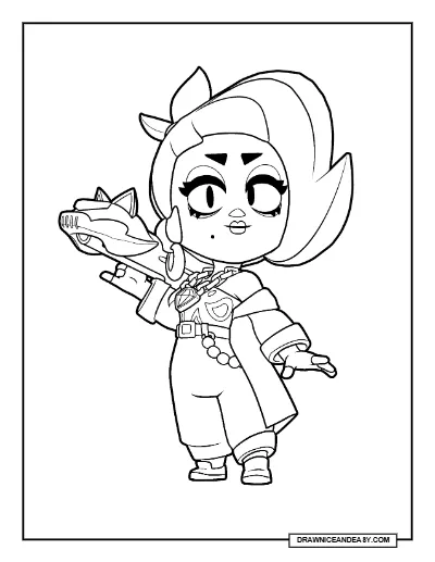 Rebel Lola Brawl Stars Coloring Page – Free Printable PDF coloring page preview