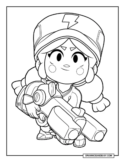 Red Dragon Jessie Brawl Stars Coloring Page – Free Printable PDF coloring page preview