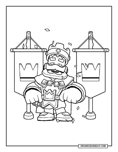 Red King Frank Brawl Stars Coloring Page – Free Printable PDF coloring page preview