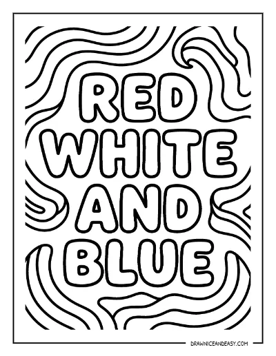 Red White and Blue Stripes Coloring Page – Free Patriotic Printable coloring page preview
