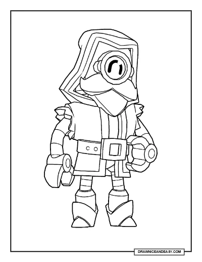 Red Wizard Barley Brawl Stars Coloring Page – Free Printable PDF coloring page preview