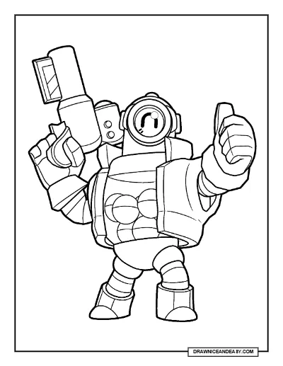 Redjacket Rico Brawl Stars Coloring Page – Free Printable PDF coloring page preview