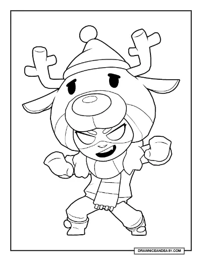 Reinbear Nita Brawl Stars Coloring Page – Free Printable PDF coloring page preview